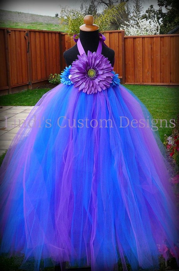 Royal Blue and Purple Tulle Tutu Dress for Weddings Flower | Etsy