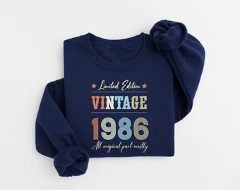Vintage 1986 Sweatshirt, Retro 40th Birthday Shirt,  40th Birthday Gift