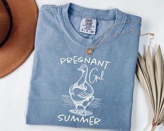 Comfort Colors® Pregnancy Announcement Tee, Pregnant Girl Summer Shirt