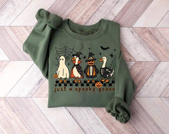 Spooky Goose Halloween Sweatshirt: Funny Costume Shirt
