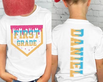 Camisa Comfort Colors® para niños con estampado personalizado para la vuelta al cole, ropa escolar para el primer día de clase.