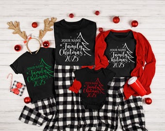 Custom Christmas Tree Family Matching Shirt: Custom Christmas Party Gift