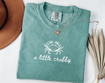 Comfort Colors® A Little Crabby Tee, Funny Womens Summer Beach Shirt