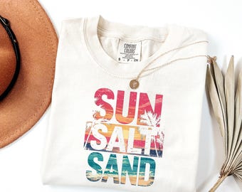 Comfort Colors® Sun Salt Sand T-Shirt, Vacation Outfit, Summer Beach Tee