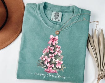Comfort Colors® Merry Christmas Shirt, Xmas Tree T-Shirt, Cute Holiday Gift