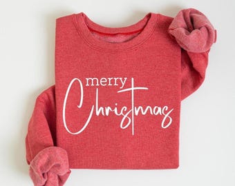 Merry Christmas Sweatshirt: Womens Holiday Shirt