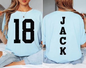 Comfort Colors® Custom Name and Number Shirt, Game Day Outfit, Personalized Sports Tee