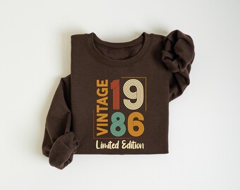 Vintage 1986 Sweatshirt, Retro 40th Birthday Shirt, 40th Birthday Tee