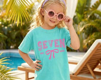 Comfort Colors® Custom Birthday Shirt Girl, Retro Age Coquette Outfit