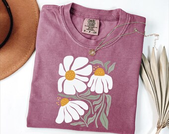 Comfort Colors® Retro Daisy Shirt, Plant Mom Apparel, Spring Floral Tee, Mothers Day Gift