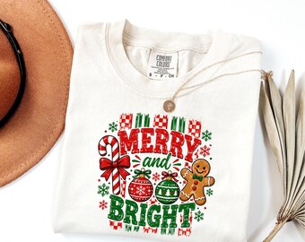 Comfort Colors® Jingle Bell Christmas T-Shirt, Vintage Holiday Long Sleeve, Retro Festive Tee, Cute Xmas Gift for Her