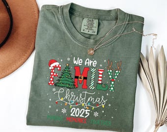 Comfort Colors® Family Christmas Shirt 2025: Matching Holiday Tee, Christmas Party Tee