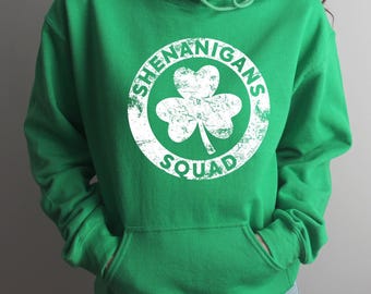 Shenanigans Squad Sweatshirt, Womens St Patricks Day Parade Outfit, Lucky Day Party Hoodie