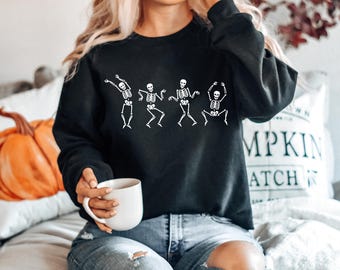Funny Dancing Skeleton Halloween Sweatshirt