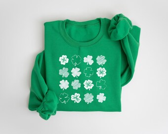 Shamrock Sweatshirt, Womens St Patricks Day Gift, Shenanigans Shirt, Four Leaf Clover T-Shirt