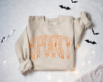 Retro Spooky Season Sweatshirt: Cute Halloween Ghost Shirt