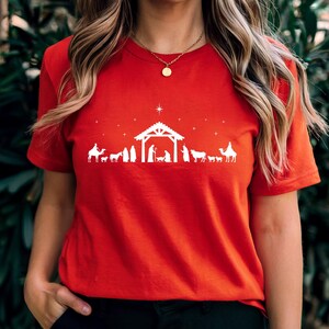 Christian Christmas Nativity Scene Sweatshirt: Jesus Lover Gift, Bible Verse Shirt image 8