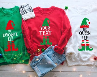 Custom Elf Christmas Family Sweatshirt: Christmas Party Tee