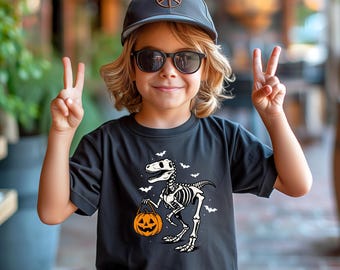 Halloween Kids Shirt: Boys Dinosaur Halloween Sweatshirt, Spooky Trex T-Shirt