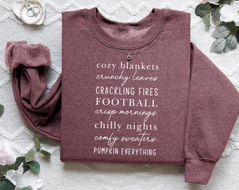 Retro Fall Sweatshirt: Cozy Blankets Crunchy Leaves Shirt, Thanksgiving Autumn Gifts