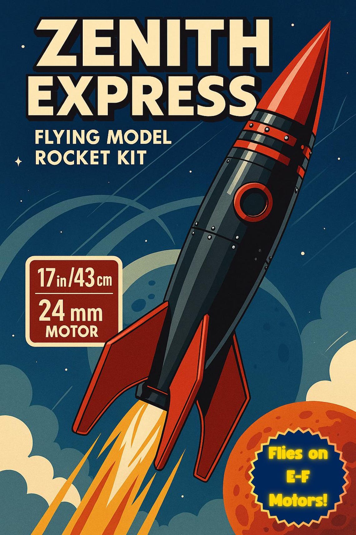 Hobby Express Model Rockets Zenith Express Model Rocket Kit: Retro 3D Printed DIY Rocket - Skill ...