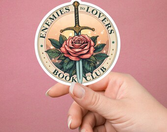 Enemies To Lovers Book Trope Sticker, Bookish Vinyl Sticker, Kindle Decor, Fantasy Romance Gift, Cute Reader Sticker, Aesthetic Book Decal
