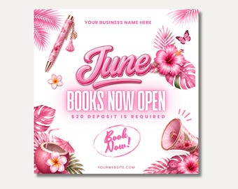 June Books Open June Booking Flyer June Hair Flyer June Bookings Open June Lash Flyer Nail Appointments Hair Summer Bookings Flyer