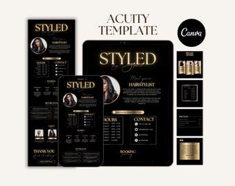 Luxus Haar Acuity Scheduling Vorlage Hairstylist Buchung Website Bearbeitbar Acuity Seite Canva Design
