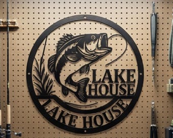 Decorazione murale in metallo a tema pesci marini, arredamento costiero e marino con silhouette di tre ami da pesca, regalo nautico personalizzato a tema oceano.