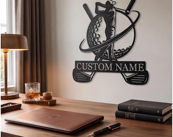 Golf Room Decor, Sports Metal Sign,Personalized Golf Metal Sign, Custom Golfer Wall Art,  Unique Gift for Golfers, Custom Name Wall Decor