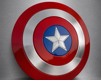Superhero Inspired Round Shield – Fantasy Shield Replica – Red Blue Silver Wall Decor – Halloween Cosplay Shield for Collectors & Display