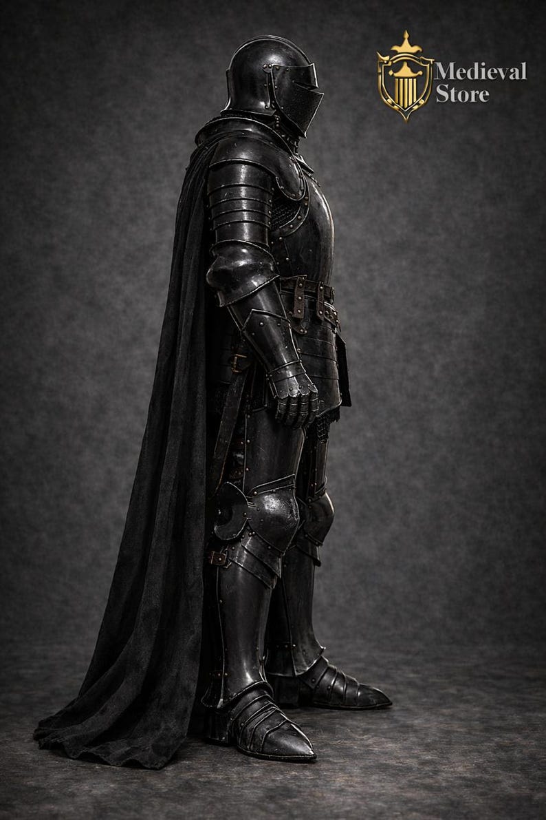 Black Knight Armor Full Plate Wearable Gothic Medieval Armor Suit Dark ...