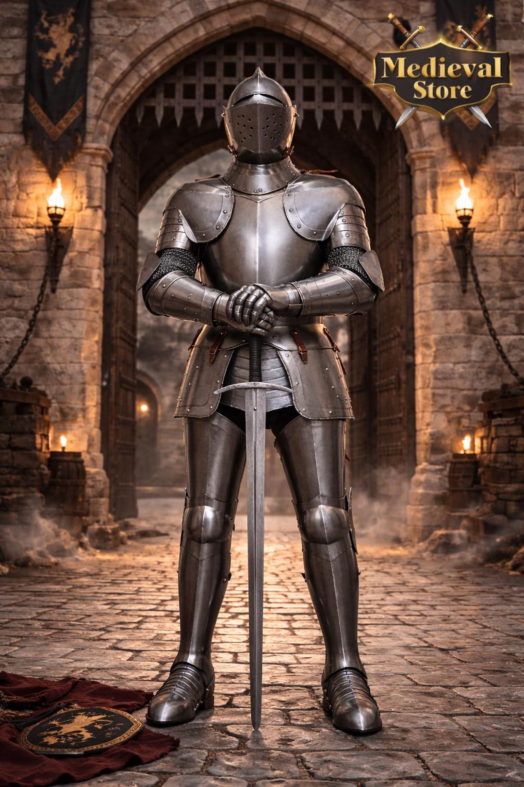Wearable Medieval Knight Armor Suit | Full Steel Plate Armor With ...