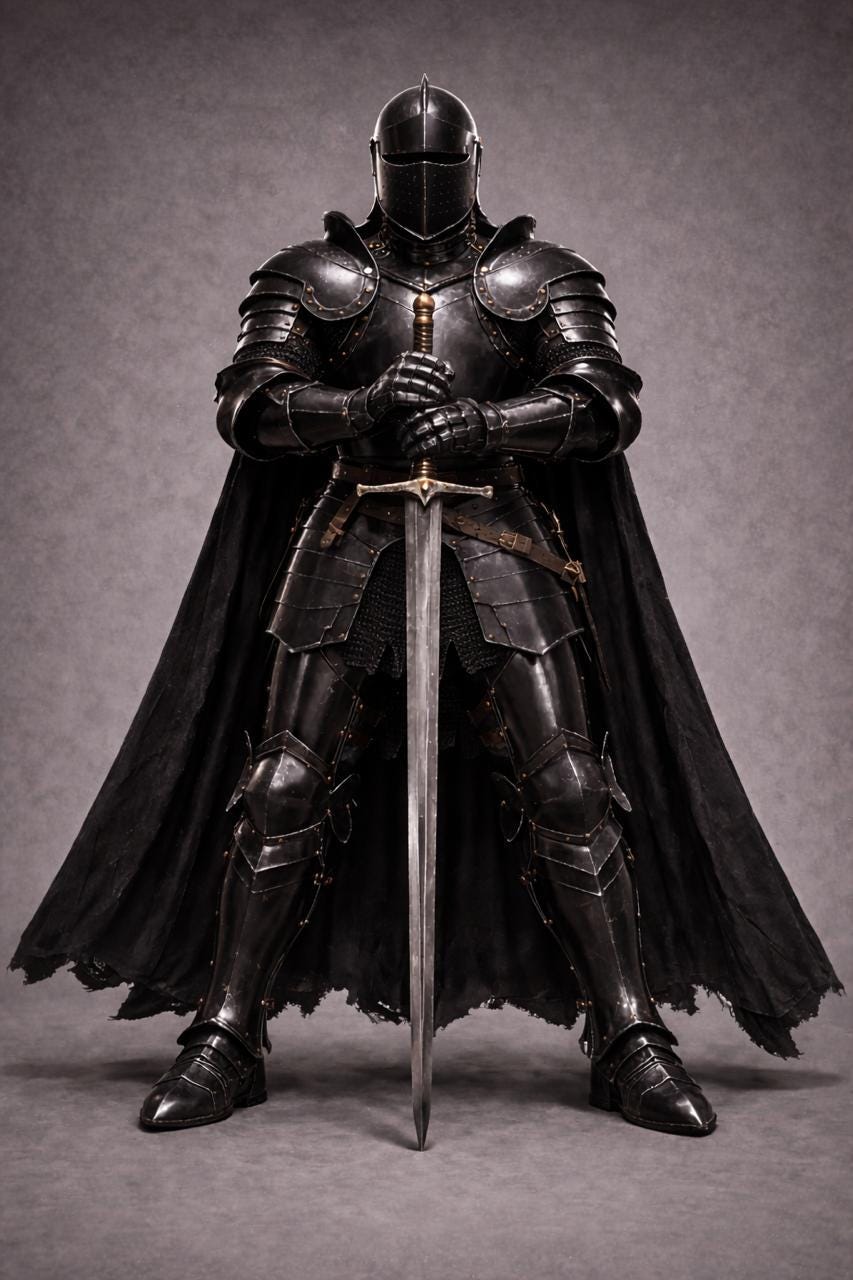 Black Knight Armor Full Plate Wearable Gothic Medieval Armor Suit Dark ...