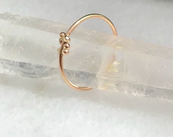 READY TO SHIP, Gold nugget ring, 14k Rose Gold ring, Gold ring for woman, Dainty Gold ring, Delicate Gold ring, Tiny Gold Ring