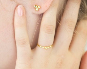 Gold nugget ring, 14k Yellow Gold ring, Solid Gold ring, Gold ring for woman, Dainty Gold ring, Delicate Gold ring, Tiny Gold Ring