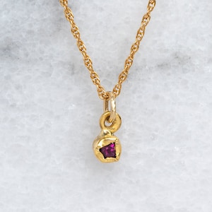 READY TO SHIP, Garnet Necklace, January Birthstone, Necklace Set, Garnet Gold Pendant, Dainty Gold Necklace, Garnet Jewelry image 1