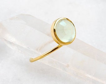 Gemstone Gold Ring, Rings for Her, Solid Gold Ring, Gold Birthstone Ring, Gold Aquamarine Ring, Gold Ring 14k, Stackable Gold Ring