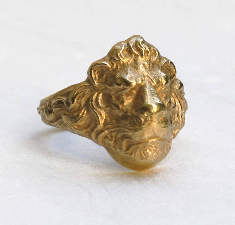 Lion Gold Ring, Lion Ring, Zodiac Ring, Gold Lion Ring, Pinky Ring, Lion Ring Men, Mens Gold Ring, Solid Gold Ring, Massiver Goldring image 2