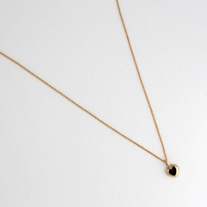 Small Heart Necklace, Gold Heart Necklace, Solid Gold Necklace, Best Friend Necklace, 14k Gold