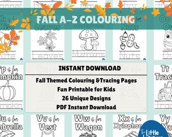 Fall Alphabet Tracing Pages: Autumn ABC Worksheets (PDF Download)