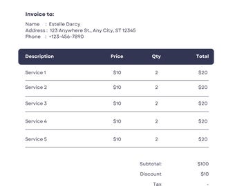 Editable Modern Invoice Template | Canva Design (Digital Download)
