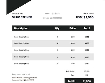 Editable Invoice Template | Handmade Business, Craft Seller (Canva)