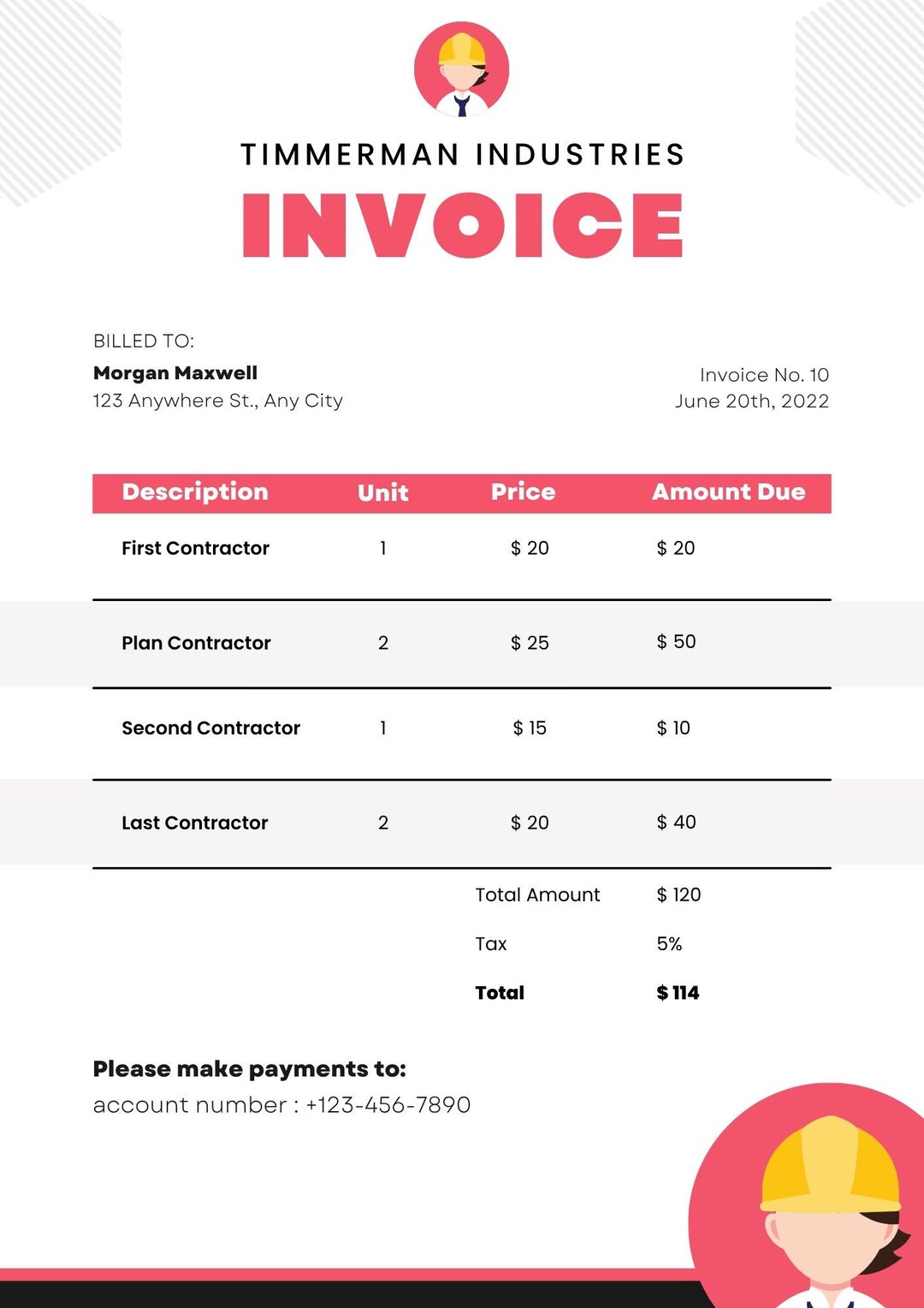 Editable Canva Invoice Template | Printable Business Form | Modern ...
