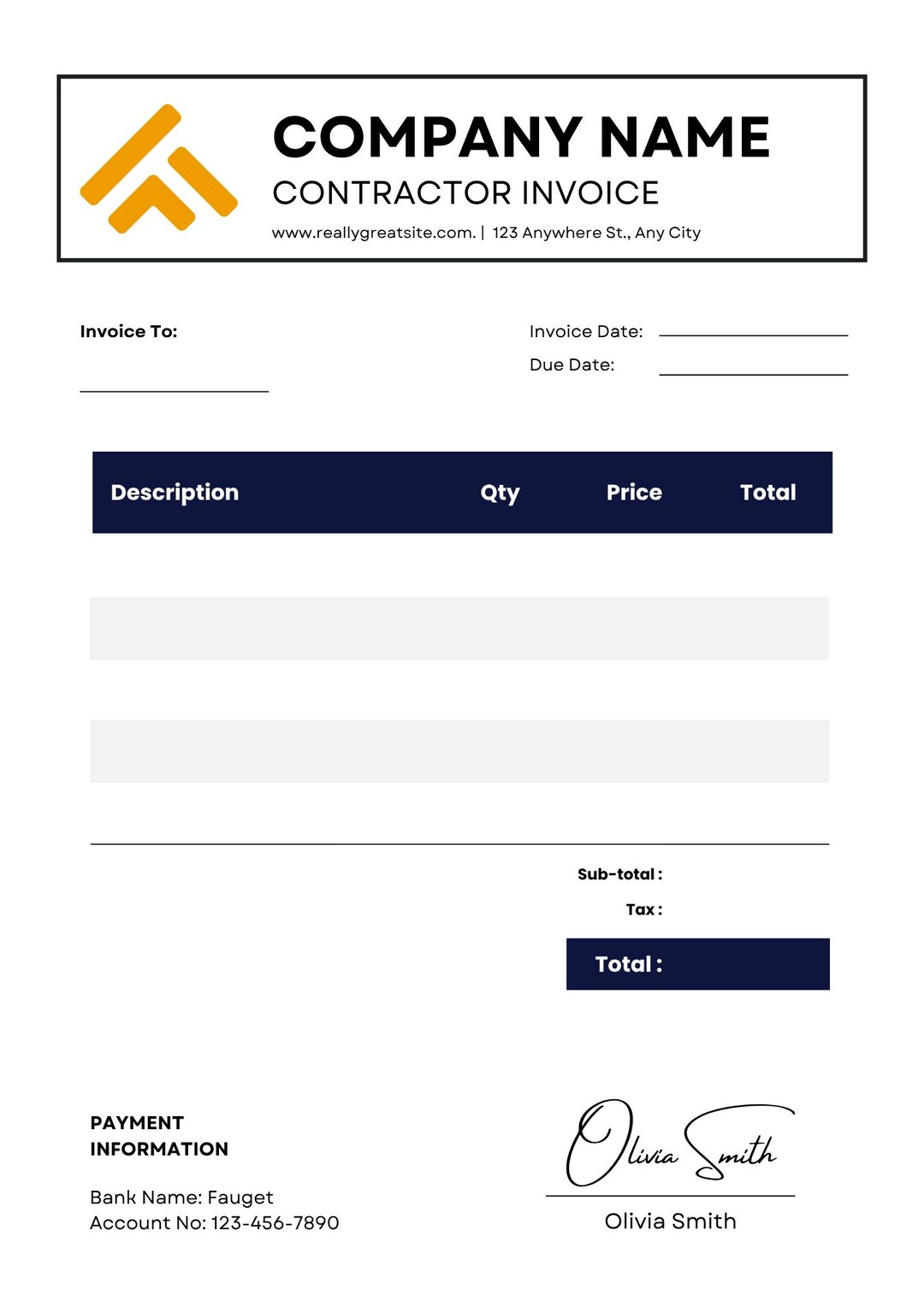 Life Coach Invoice Template | Editable Canva Design | Printable ...
