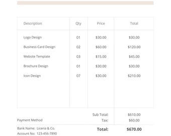 Editable Invoice Template | Modern Canva Design (Digital Download)