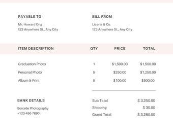 Editable Invoice Template | Modern Business Form (Canva)