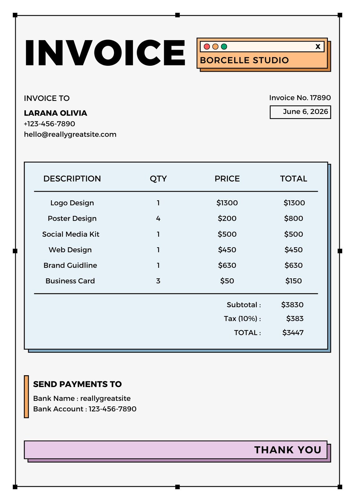 Nonprofit Invoice Template | Editable Canva Design | Donation Billing ...
