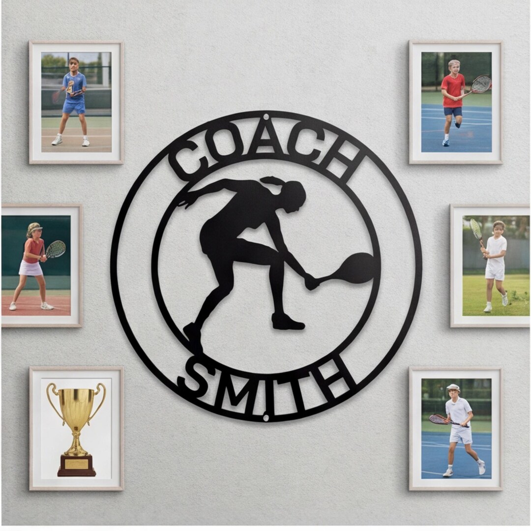 Tennis Racket Sign Custom Personalized Tennis Racket Metal Wall Art, Custom Name Sign for Girls ...