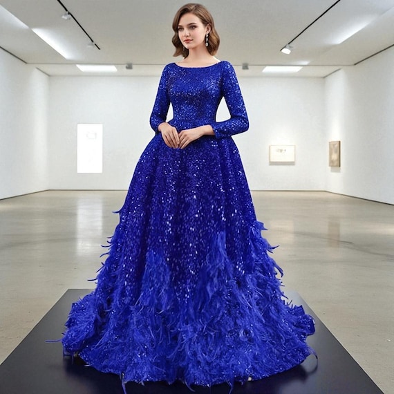 green emerald velvet dress Cinderella Divine FITTED FEATHER SEQUIN GOWN CH147 – LA TOP DIVAS main image 1